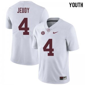 NCAA Youth Alabama Crimson Tide #4 Jerry Jeudy Stitched College Nike Authentic White Football Jersey AE17R24SI